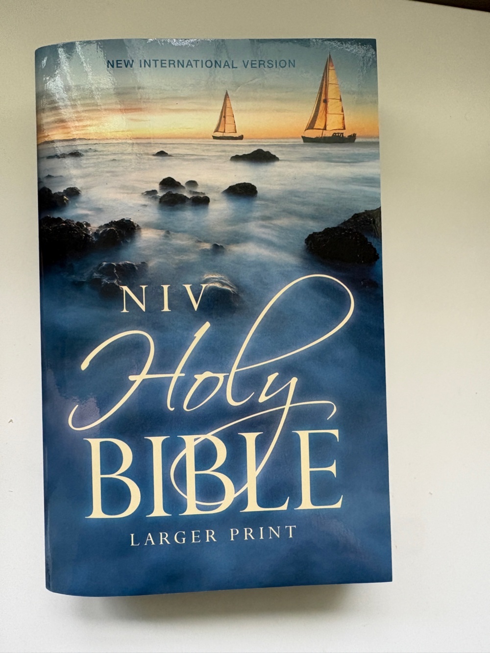 NIV Bible Large Print Paperback Zondervan Blue Religion Religious